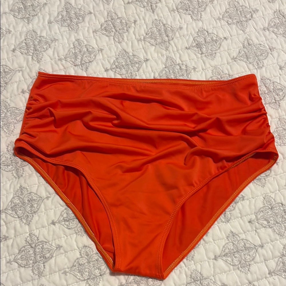Orange High-Waisted Bikini Bottom